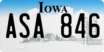 IA license plate ASA846