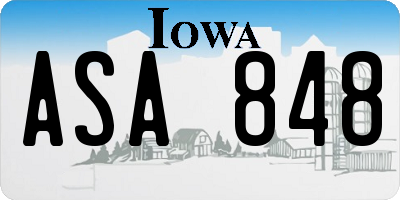 IA license plate ASA848