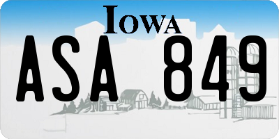 IA license plate ASA849