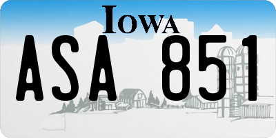 IA license plate ASA851