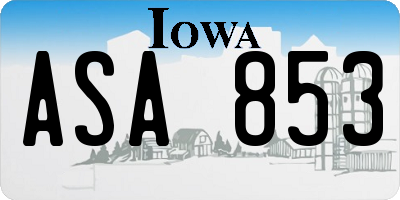 IA license plate ASA853