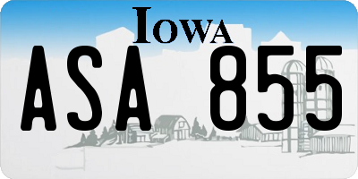 IA license plate ASA855