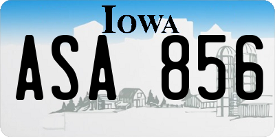 IA license plate ASA856