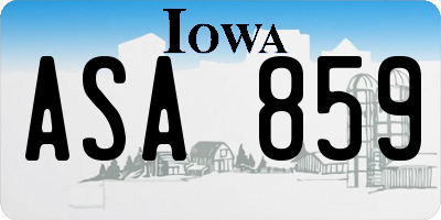 IA license plate ASA859