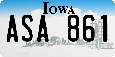 IA license plate ASA861