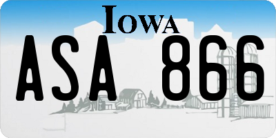 IA license plate ASA866