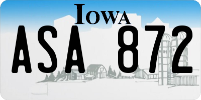 IA license plate ASA872