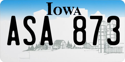 IA license plate ASA873