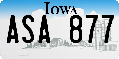 IA license plate ASA877