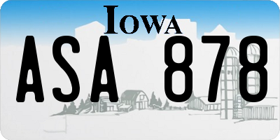 IA license plate ASA878