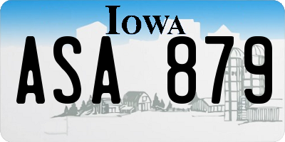 IA license plate ASA879