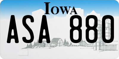 IA license plate ASA880