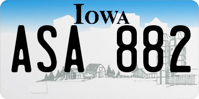 IA license plate ASA882