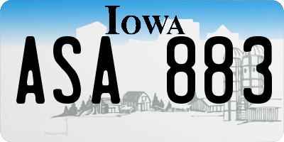 IA license plate ASA883