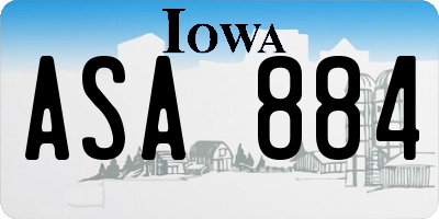 IA license plate ASA884