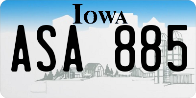 IA license plate ASA885