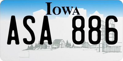 IA license plate ASA886