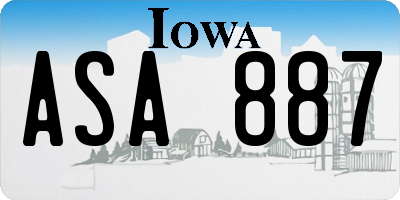 IA license plate ASA887