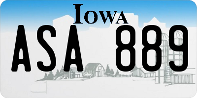 IA license plate ASA889