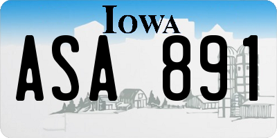 IA license plate ASA891