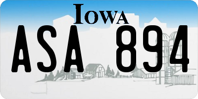 IA license plate ASA894