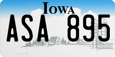 IA license plate ASA895