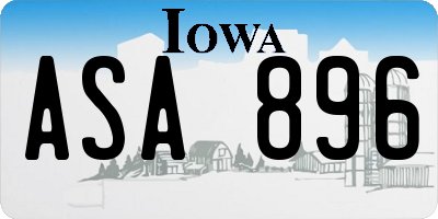 IA license plate ASA896