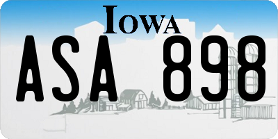 IA license plate ASA898