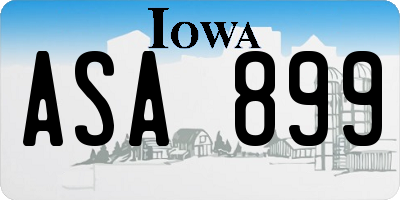 IA license plate ASA899