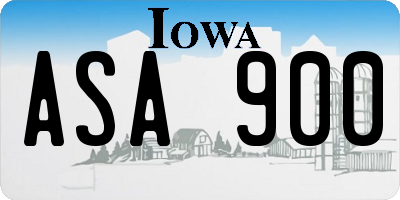 IA license plate ASA900