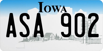 IA license plate ASA902