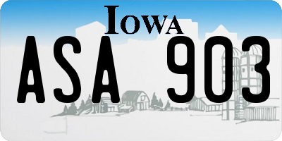 IA license plate ASA903