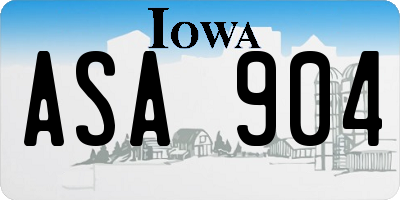 IA license plate ASA904