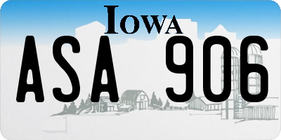 IA license plate ASA906