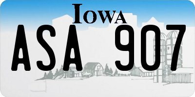 IA license plate ASA907