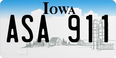 IA license plate ASA911