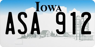 IA license plate ASA912