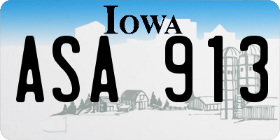 IA license plate ASA913
