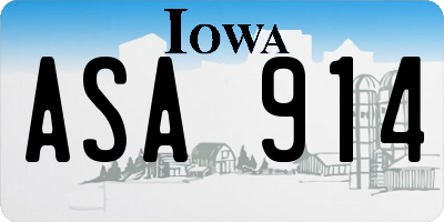 IA license plate ASA914