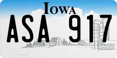 IA license plate ASA917