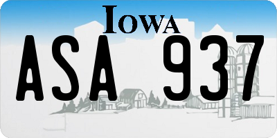 IA license plate ASA937