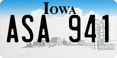 IA license plate ASA941