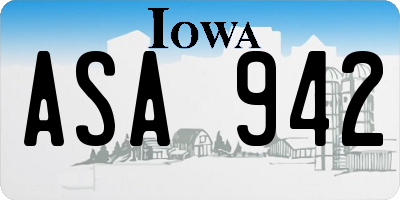 IA license plate ASA942