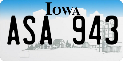 IA license plate ASA943