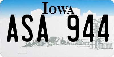 IA license plate ASA944