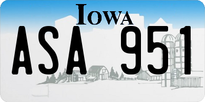 IA license plate ASA951