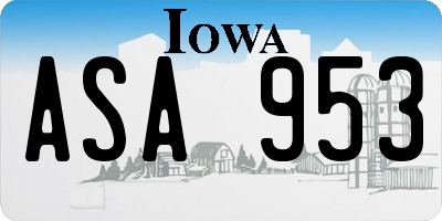 IA license plate ASA953