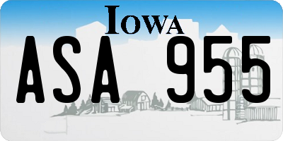 IA license plate ASA955