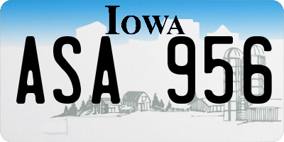 IA license plate ASA956