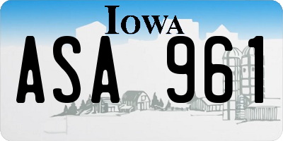 IA license plate ASA961